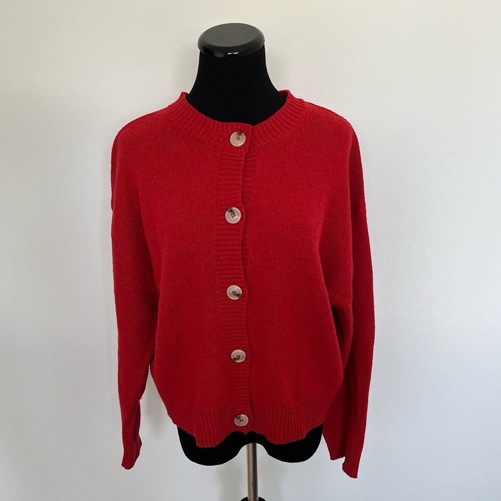 Elegant Red Women's Cardigan
